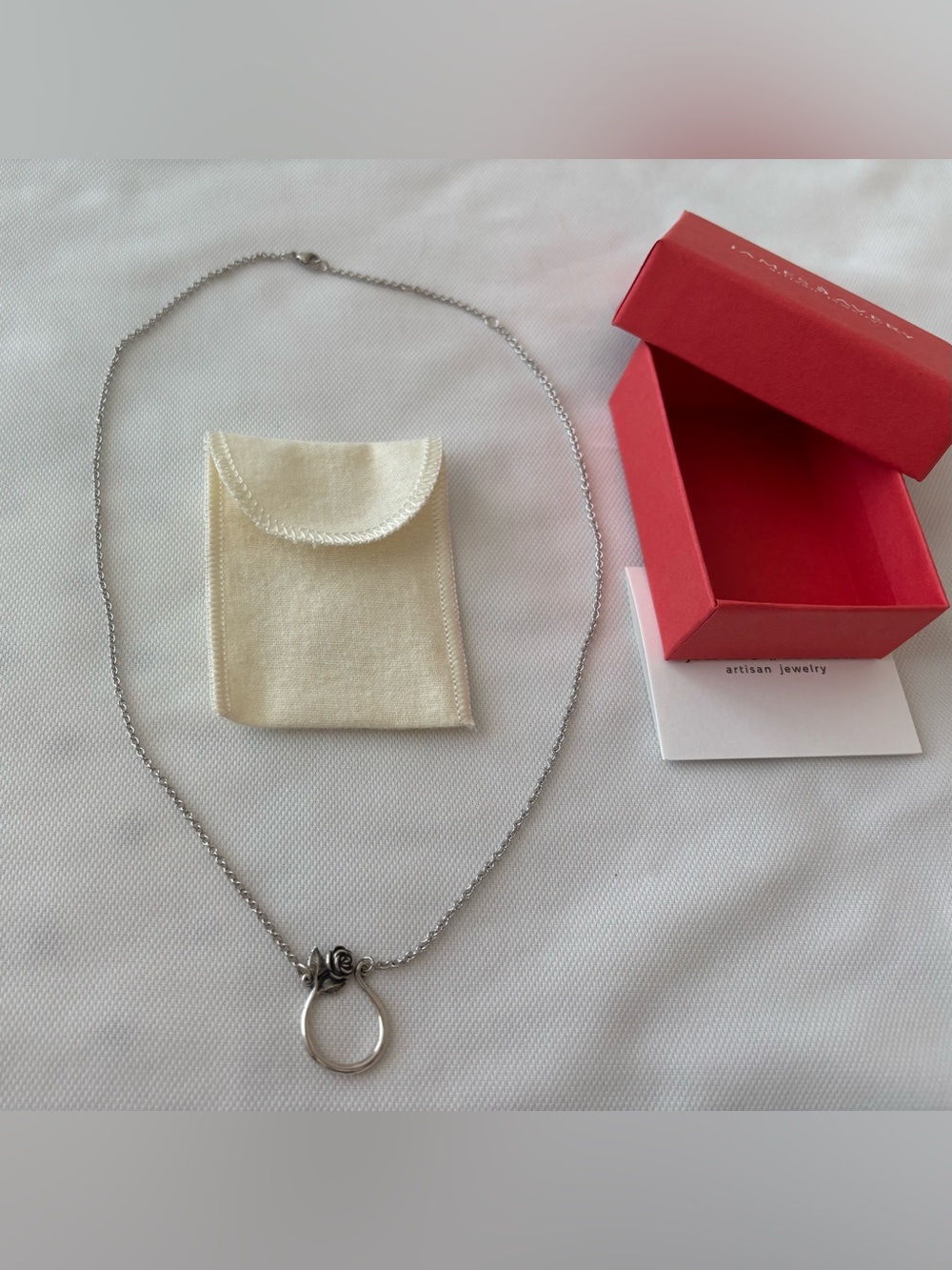 James Avery Rose Changeable Charm Holder Necklace: